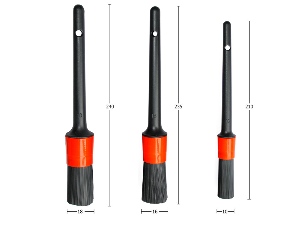 Набор кисточек для чистки и подготовки авто (3 шт.)-1