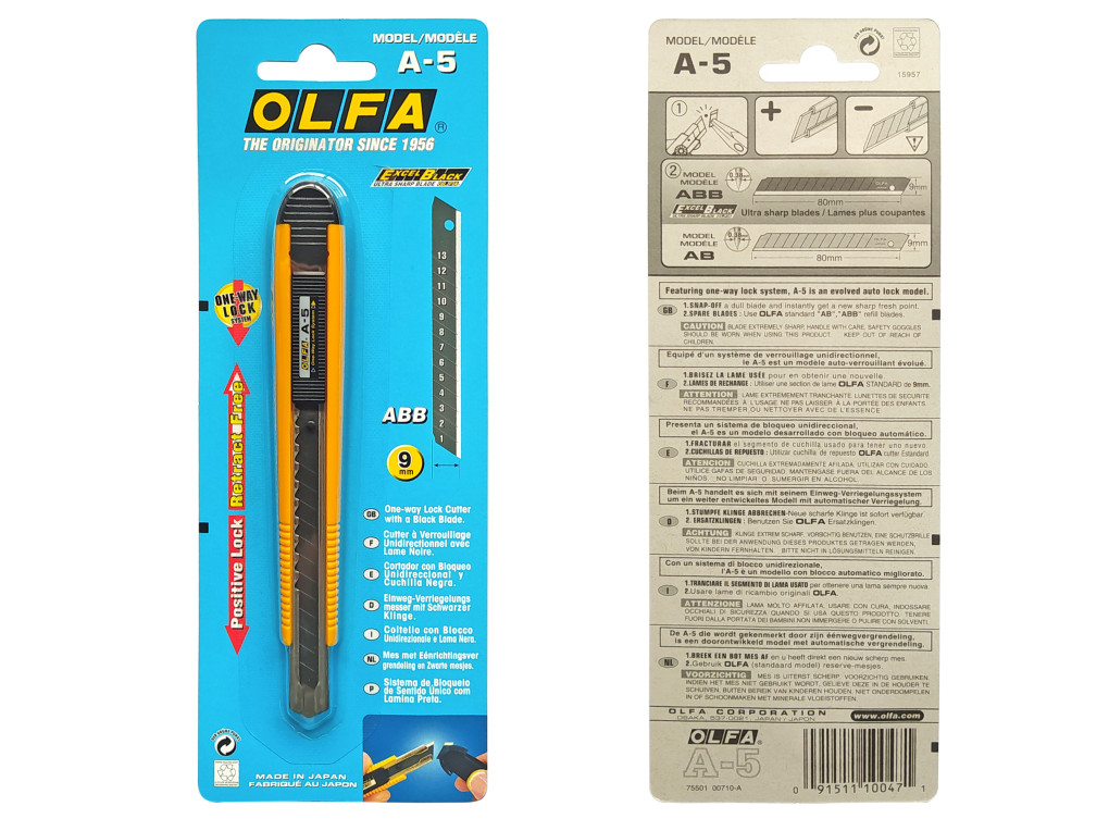 Ніж OLFA A-5, стандартний, лезо 9 мм, 60°-2