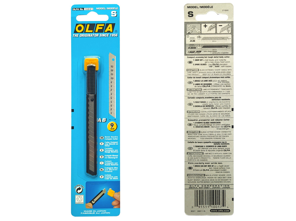 Ніж OLFA модель "S" універсальний, металевий корпус-1