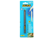 The OLFA SAC-1 stainless steel knife is polished