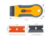 Plastic scraper with retractable blade