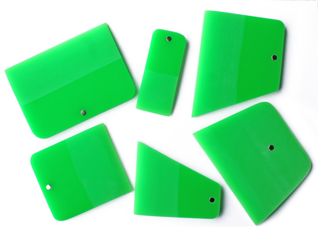 LightGreen squeegee set with magnet for PPF (Hard 90) (6 pcs)