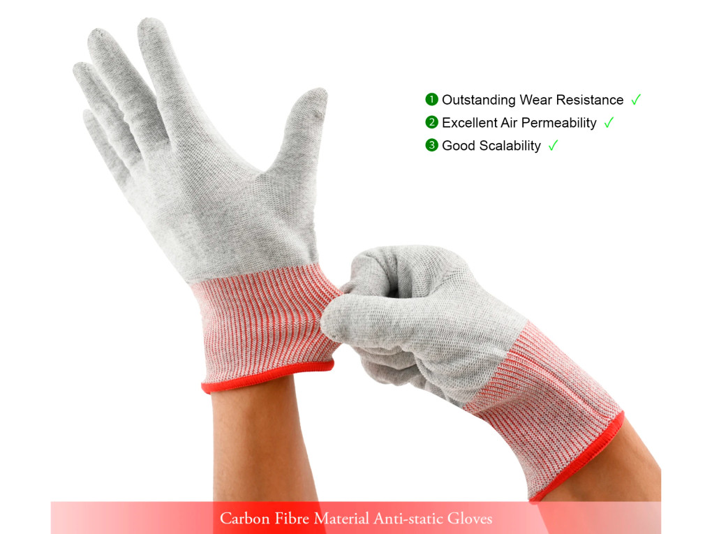 Перчатки карбон высокого качества, антистатические, защита от пореза пальцев-3