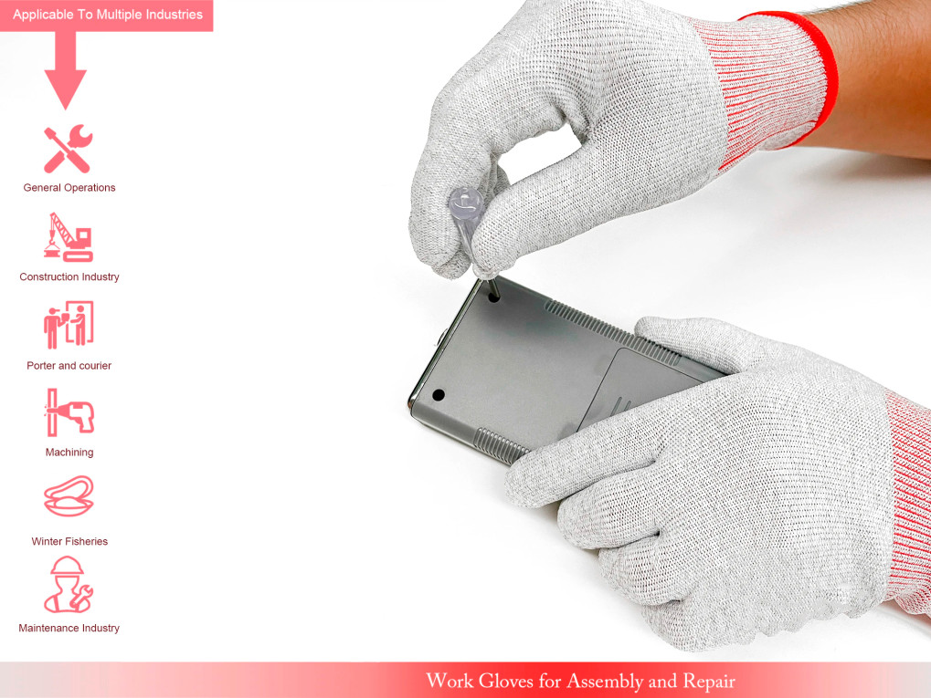 Перчатки карбон высокого качества, антистатические, защита от пореза пальцев-7