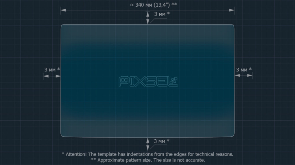 Защитное стекло Pixsel на монитор TESLA MODEL 3 - 16“ 2023 --2